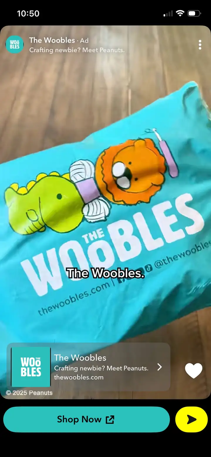 A screenshot of a snap ad.