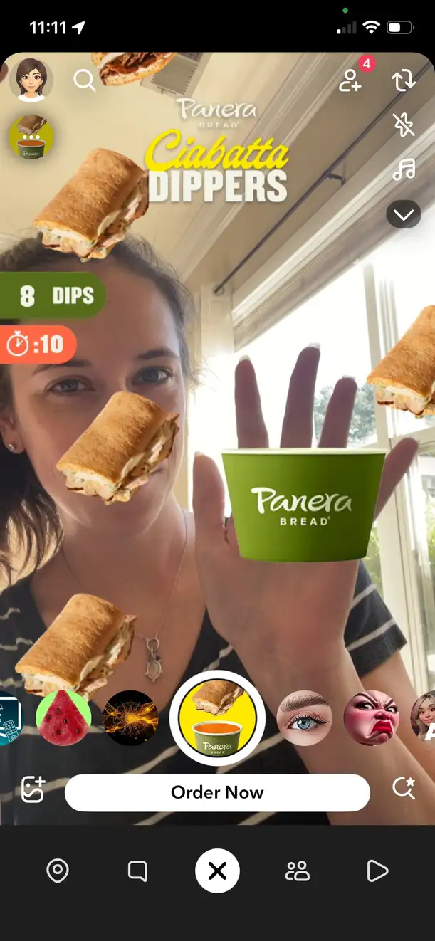 A screenshot of an AR lens ad.