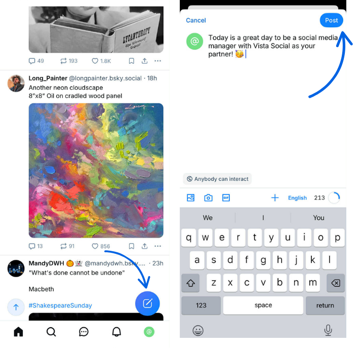 how to create a post in bluesky