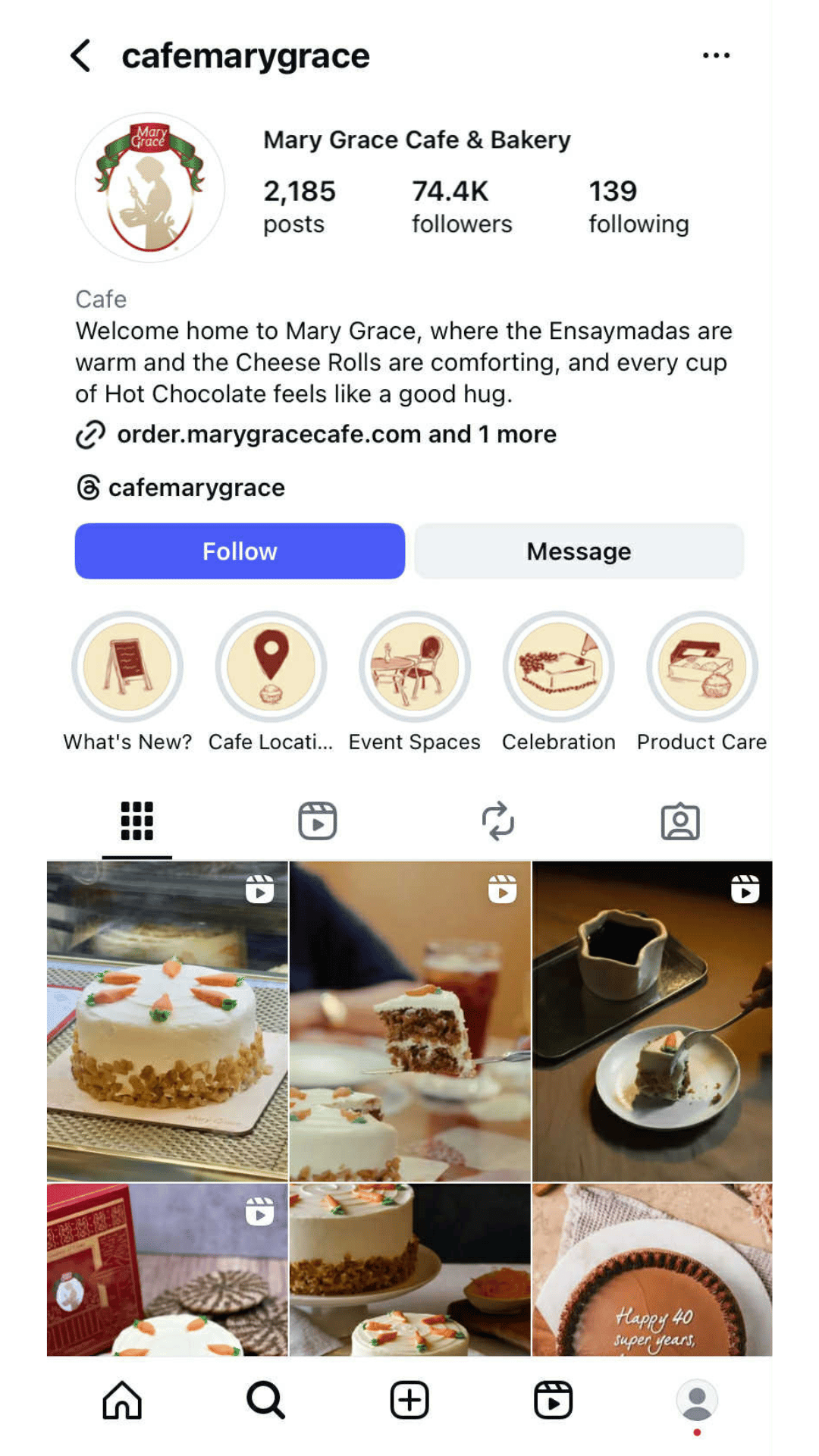 Mary Grace Instagram highlights