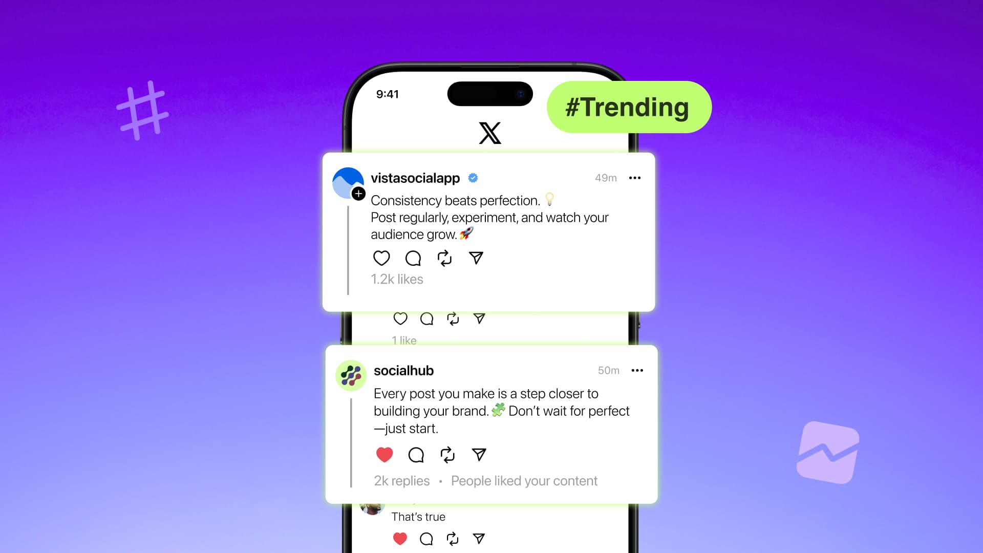 An illustration highlighting trending topics in a social media feed.