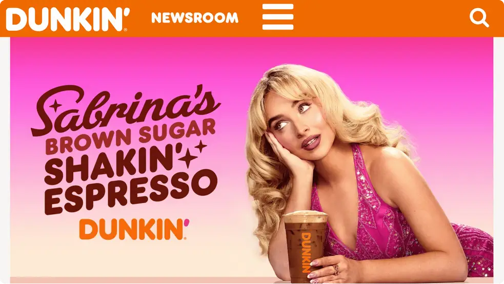 franchise marketing: Dunkin Donuts x Sabrina Carpenter
