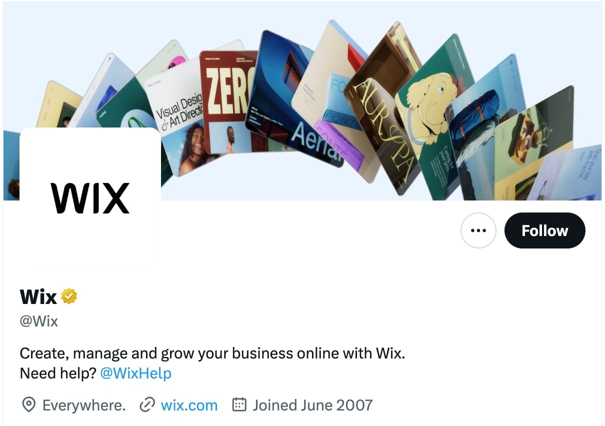 twitter for business: Wix
