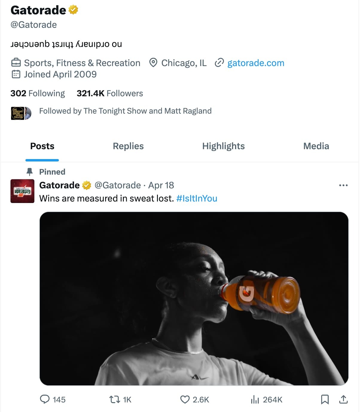 twitter for business: Gatorade