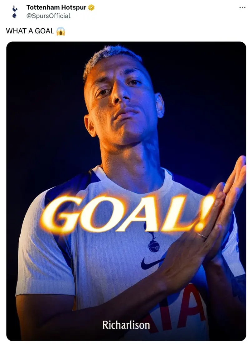 An X/Twitter post from Tottenham Hotspur.