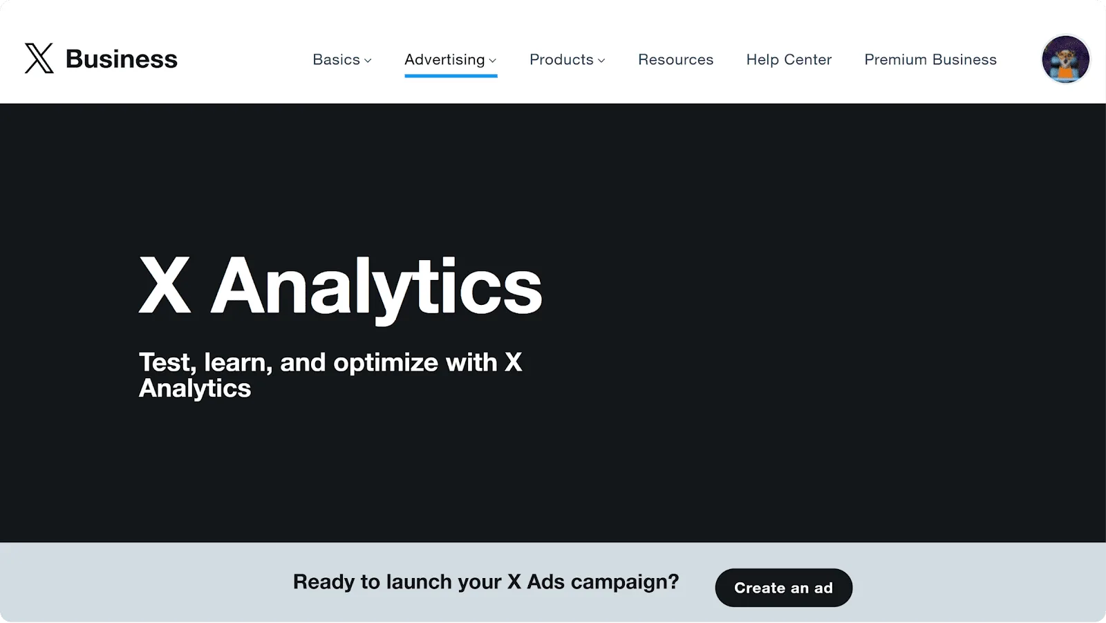 A screenshot of the X/Twitter Analytics website.
