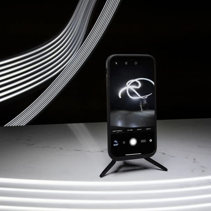 A mini tripod setup for smartphones.