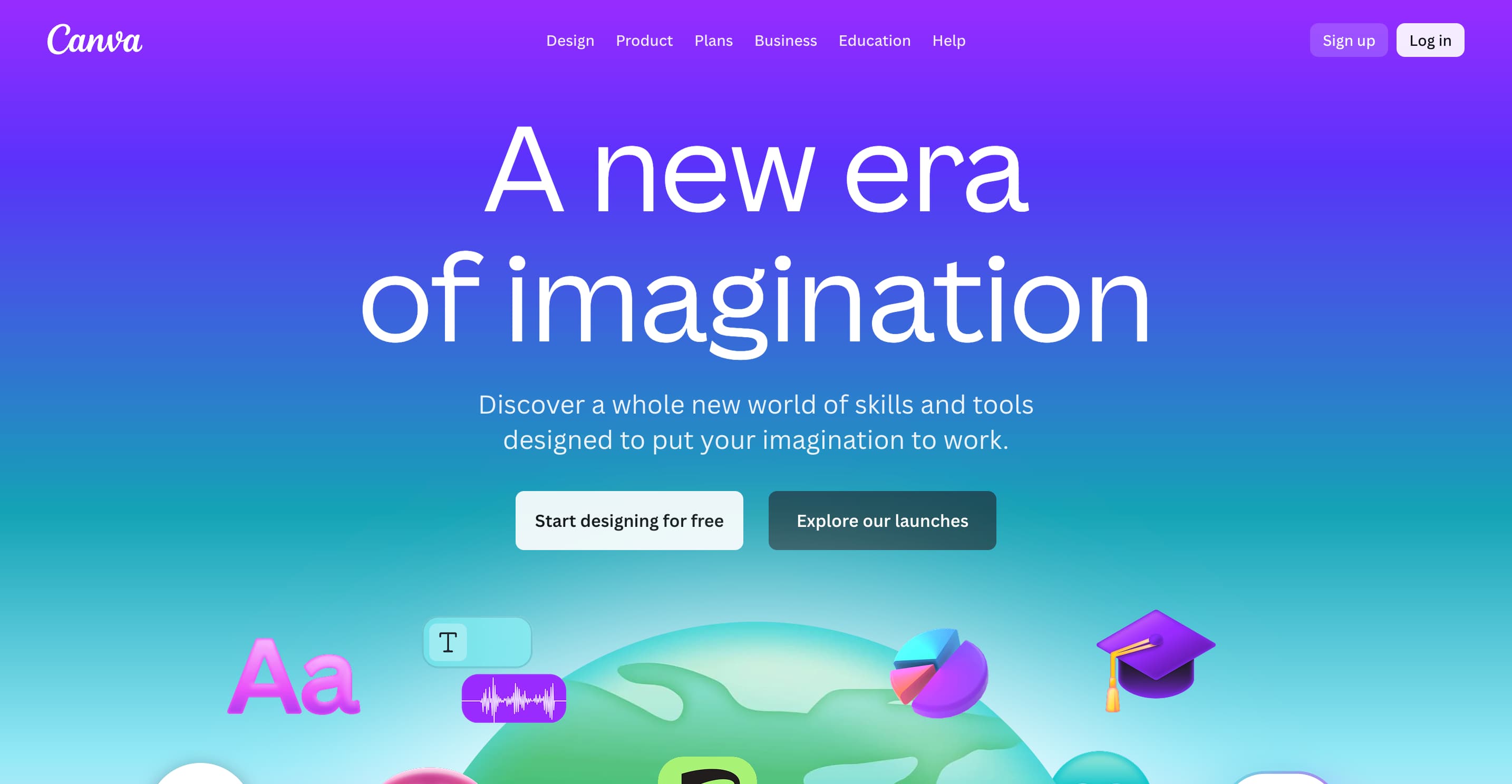 A screenshot of the Canva website.