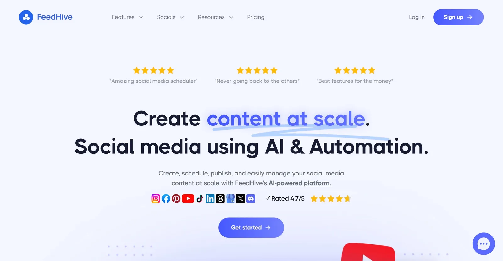 A screenshot of the FeedHive website.