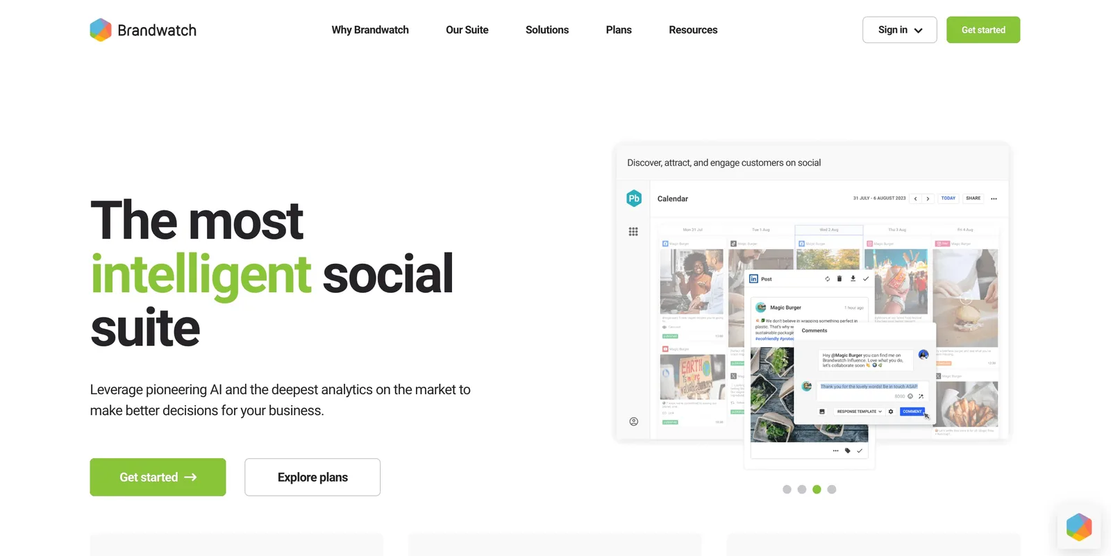A screenshot of the Brandwatch website.