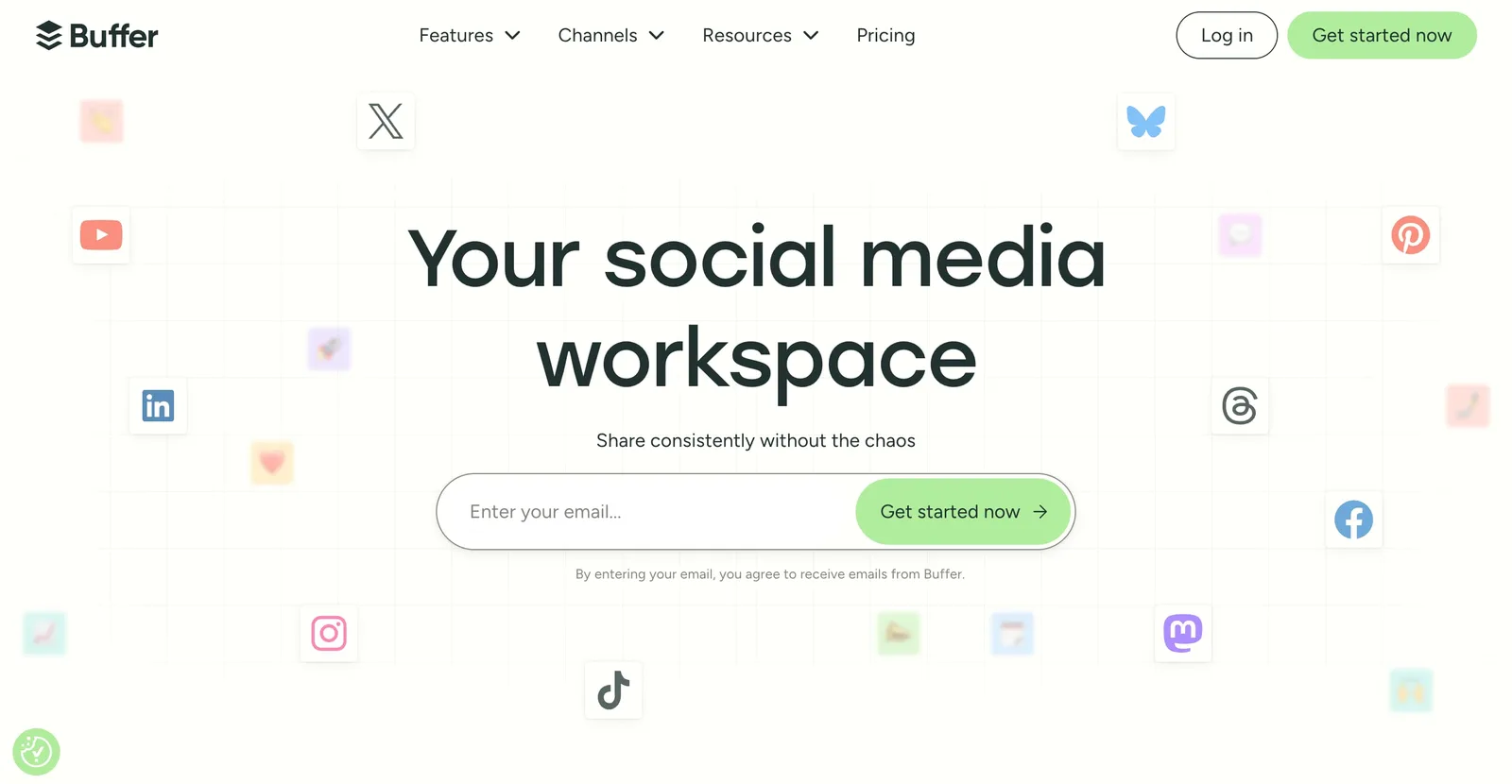 A screenshot of the Buffer website.