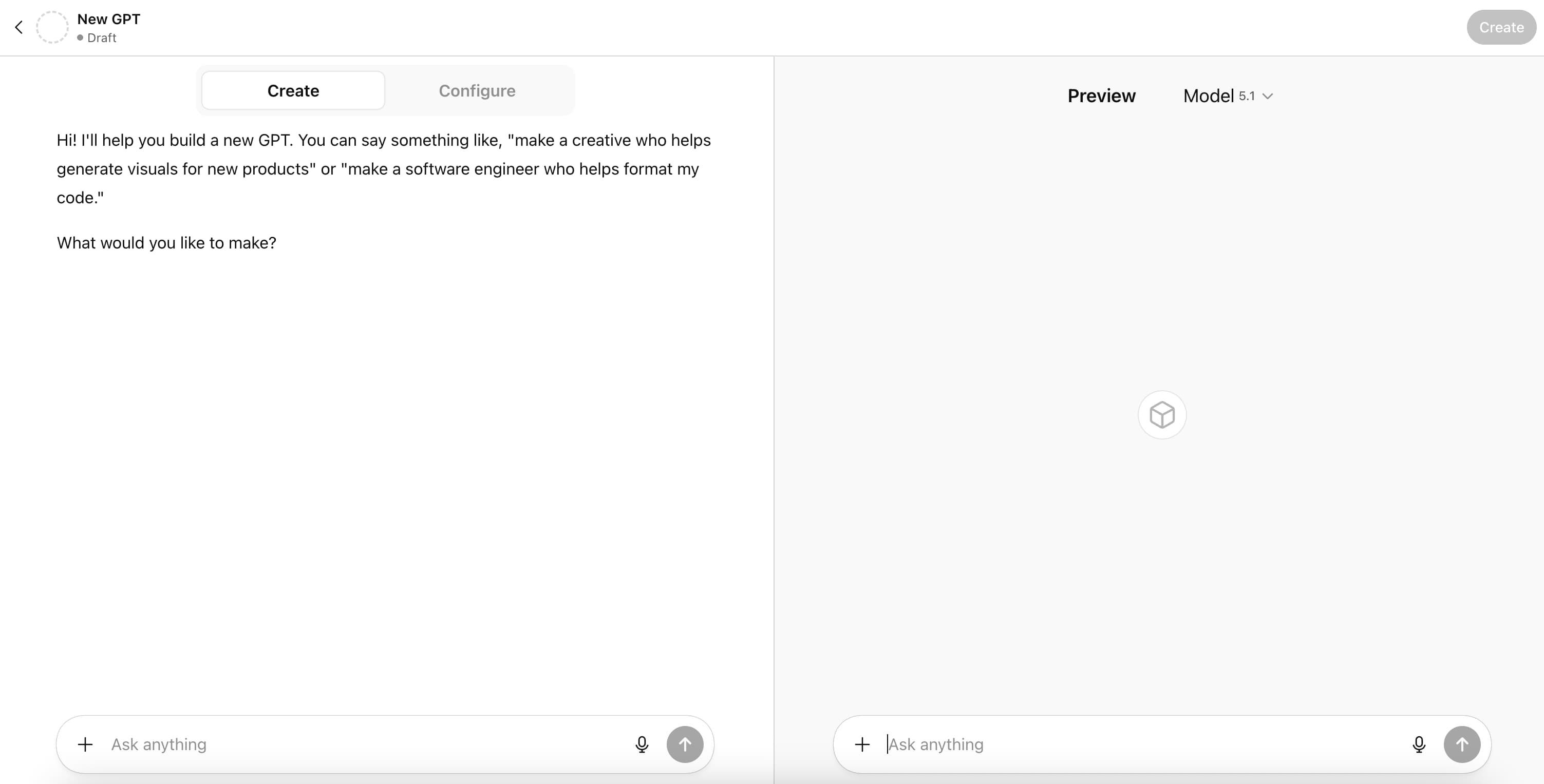 An illustration showcasing how to create a GPT in ChatGPT.