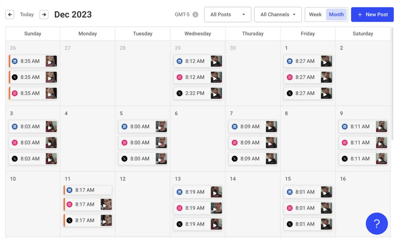 The content calendar inside Buffer.