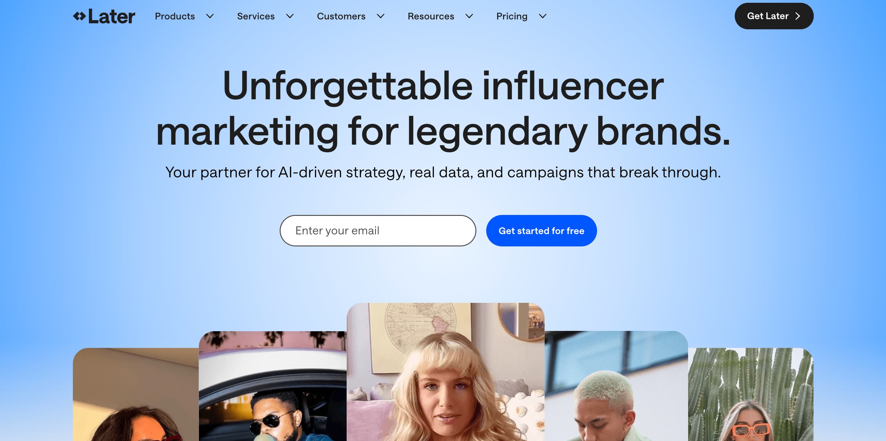 A screenshot of Pinterest analytics tool Later's website.
