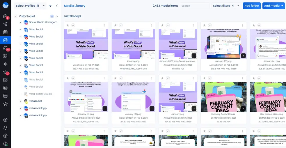 Vista Social's media library.