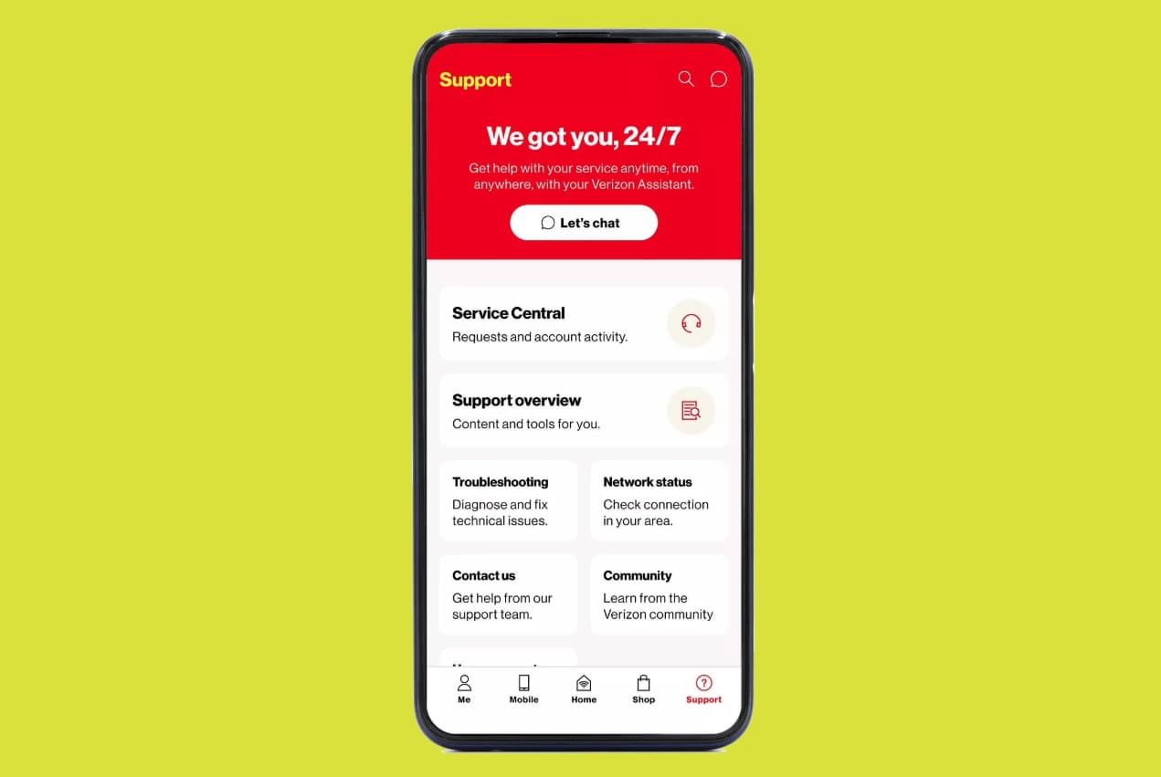 A mockup of Verizon's AI tool.