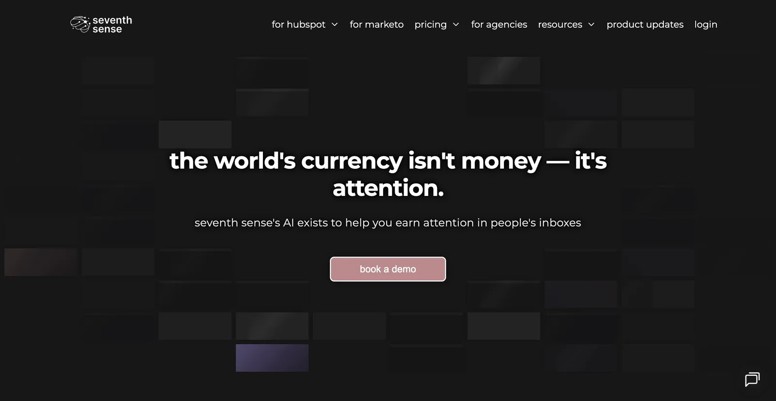 A screenshot of the Seventh Sense website.