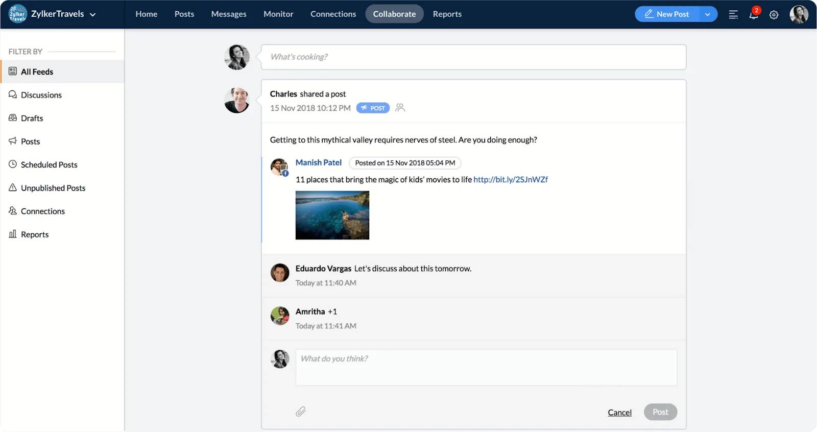 Content approval in Zoho Social.