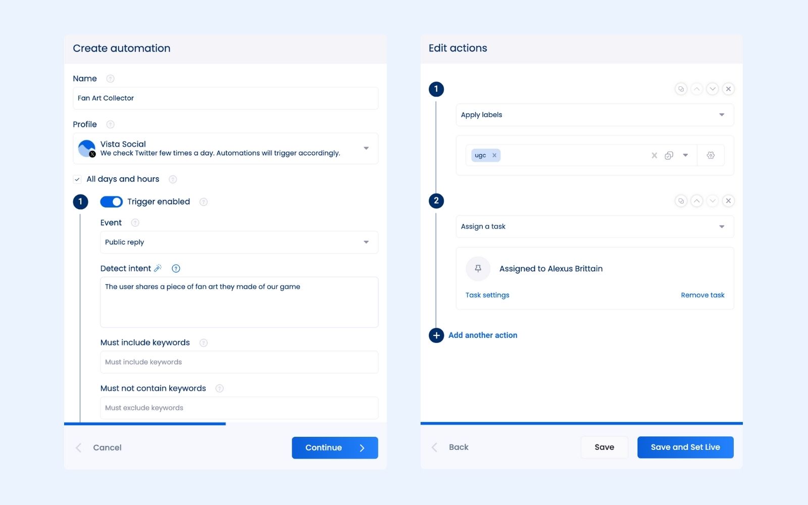 A sample inbox automation for a gaming company.
