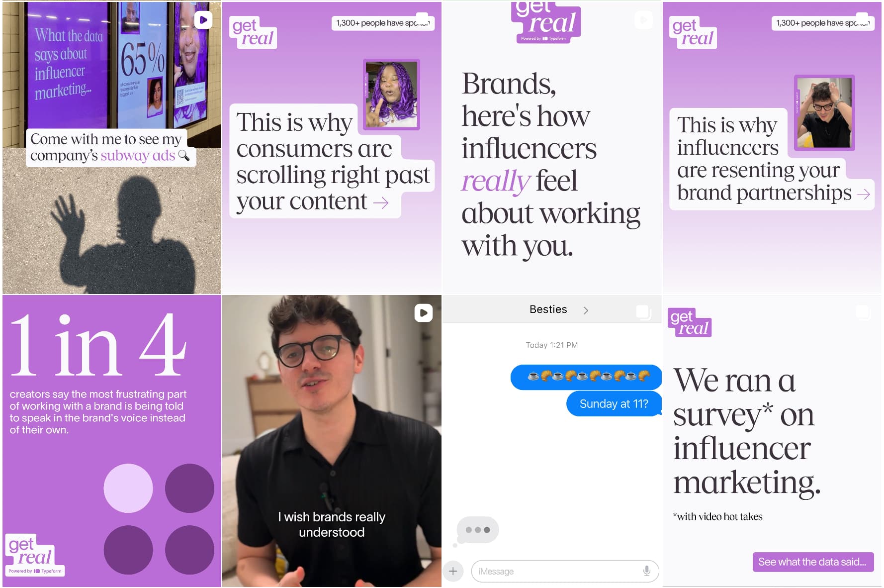 A screenshot of Typeform's Instagram feed.