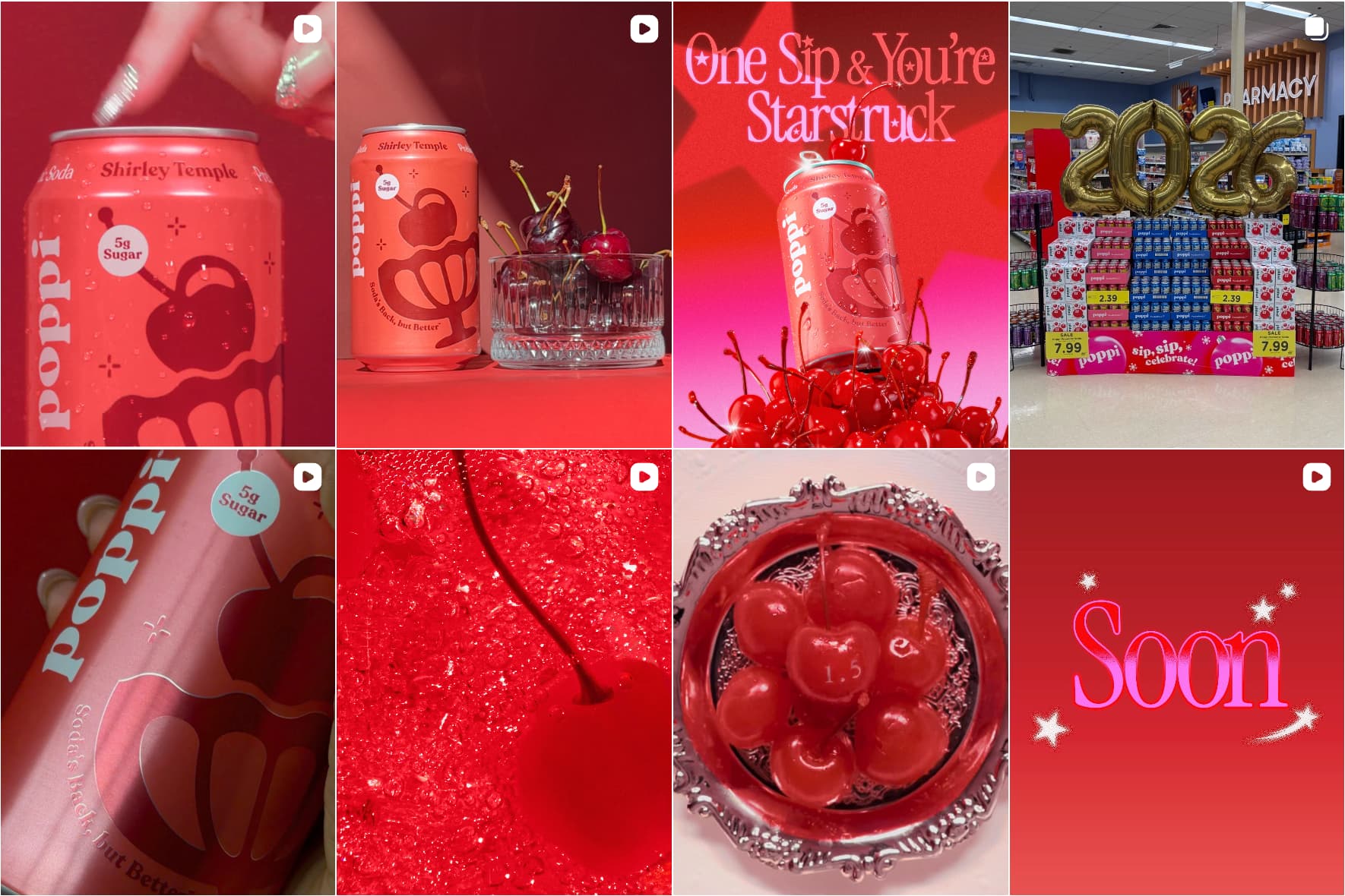 A screenshot of Poppi's Instagram feed.