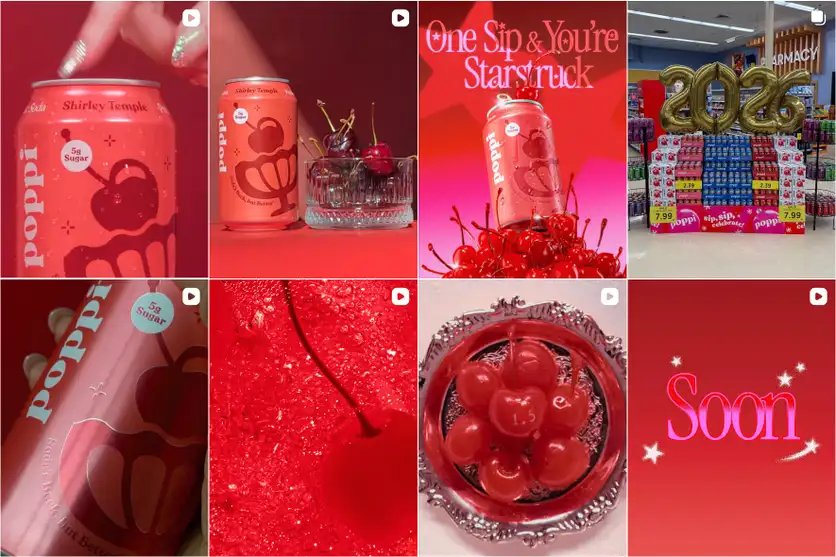 A screenshot of Poppi's Instagram feed.