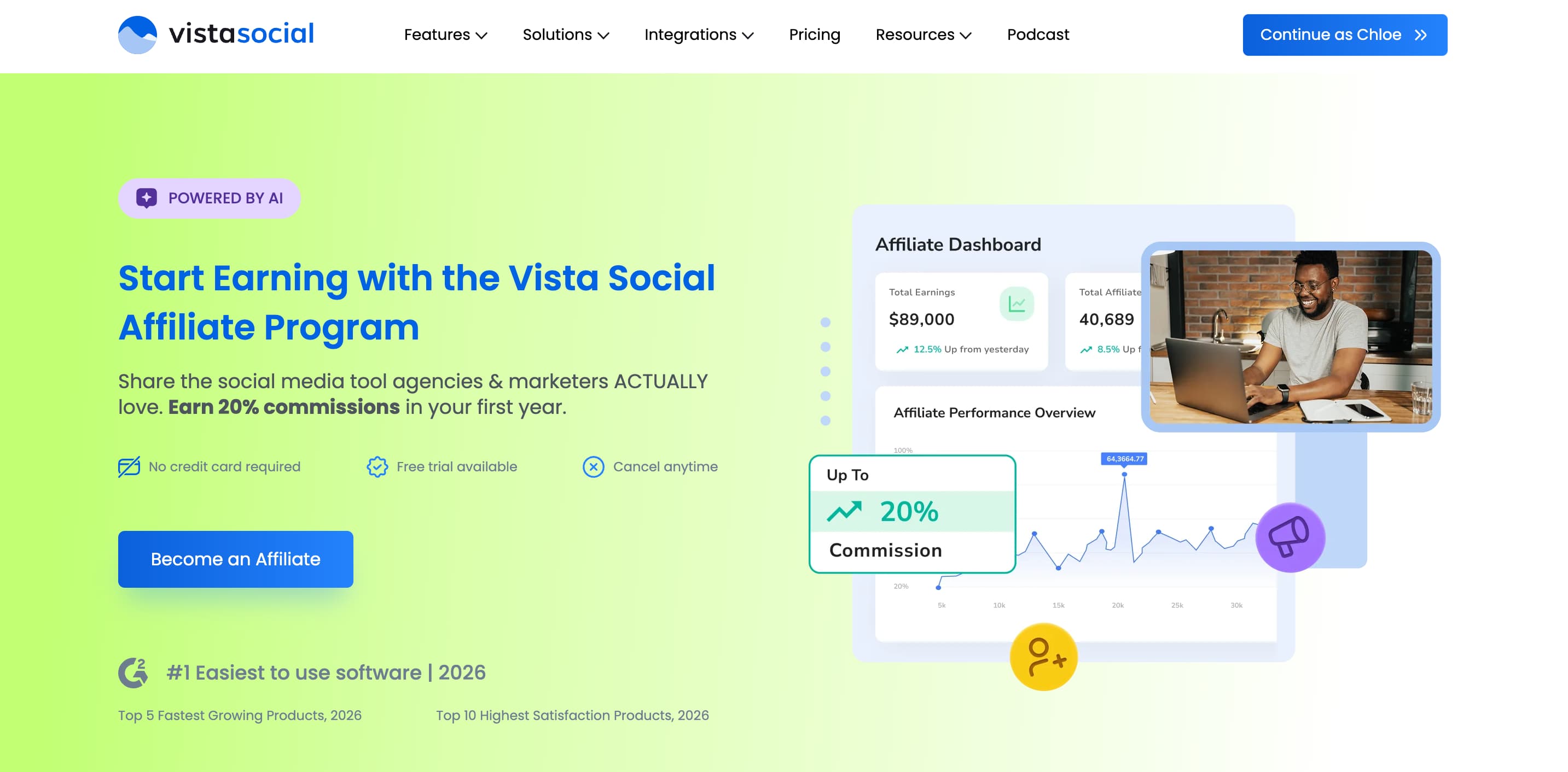 The Vista Social affiliate marketing page.