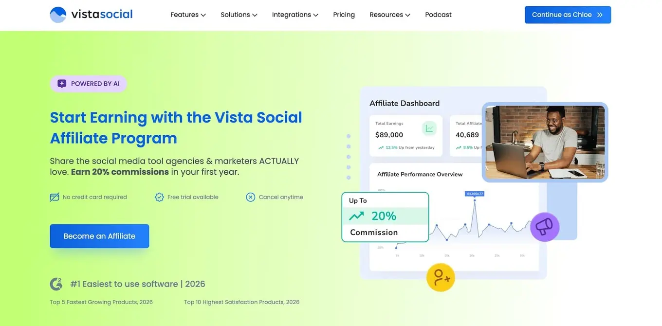 The Vista Social affiliate marketing page.