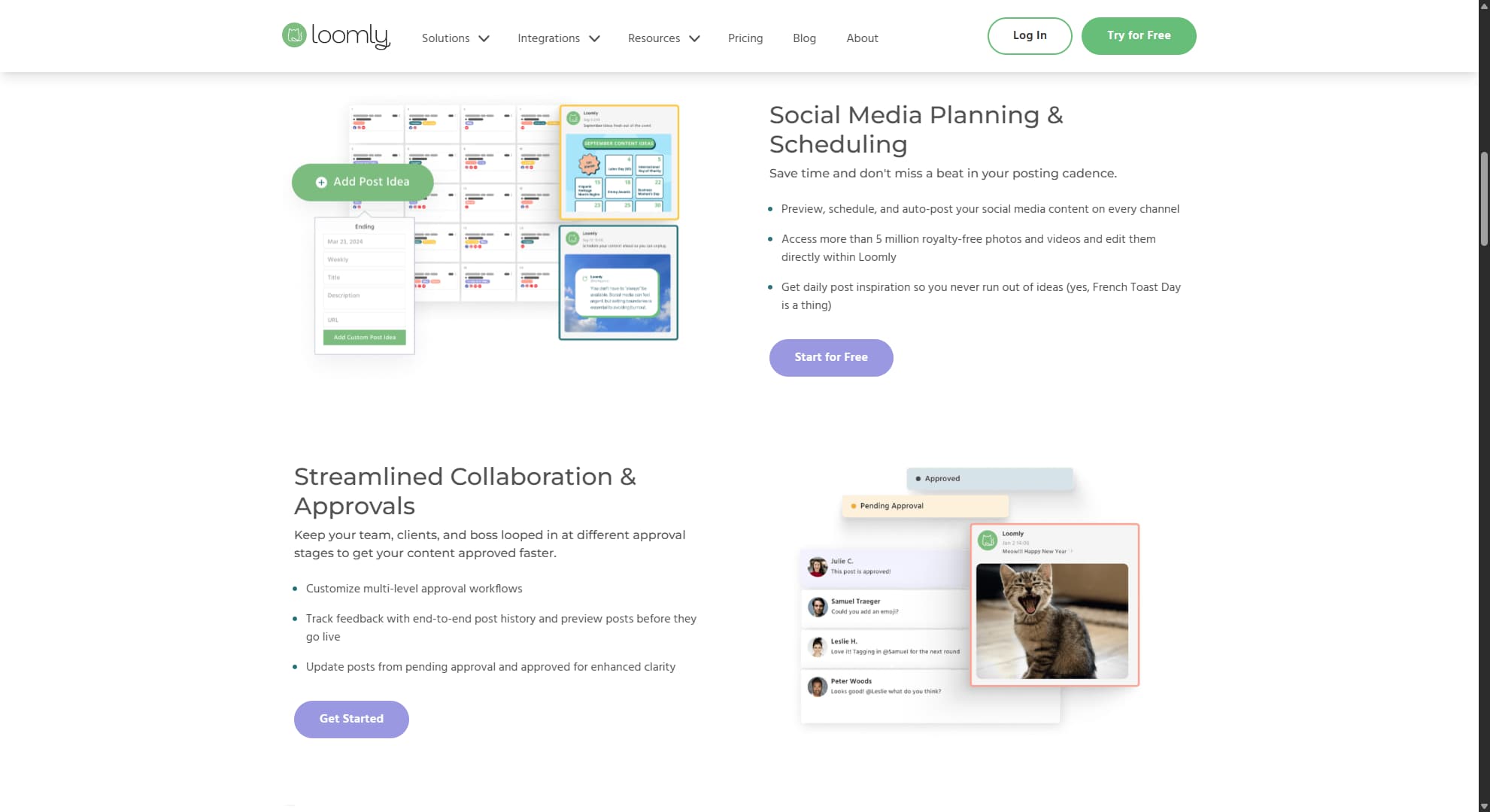 Hootsuite alternative Loomly's website.