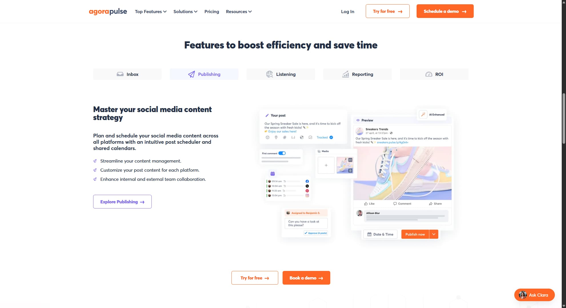 Hootsuite alternative Agorapulse's website.