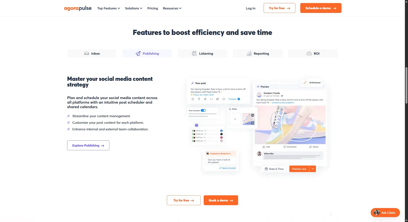 Hootsuite alternative Agorapulse's website.