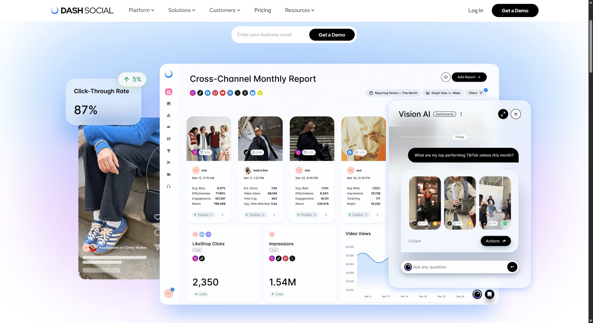 Hootsuite alternative Dash Social's website.