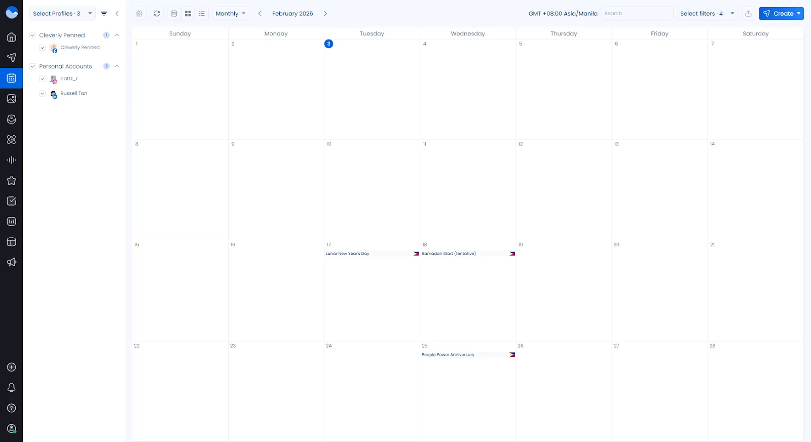 The DM automation creation screen in Vista Social showing specific days and times an automation can be triggered.