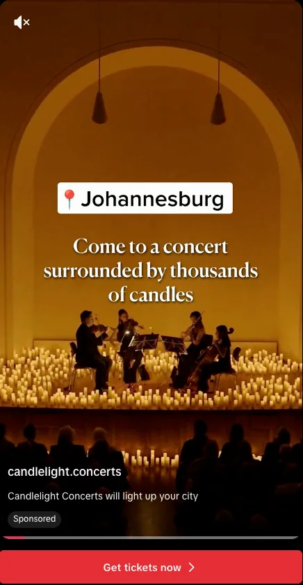 A screenshot of a TikTok ad promoting a local event.