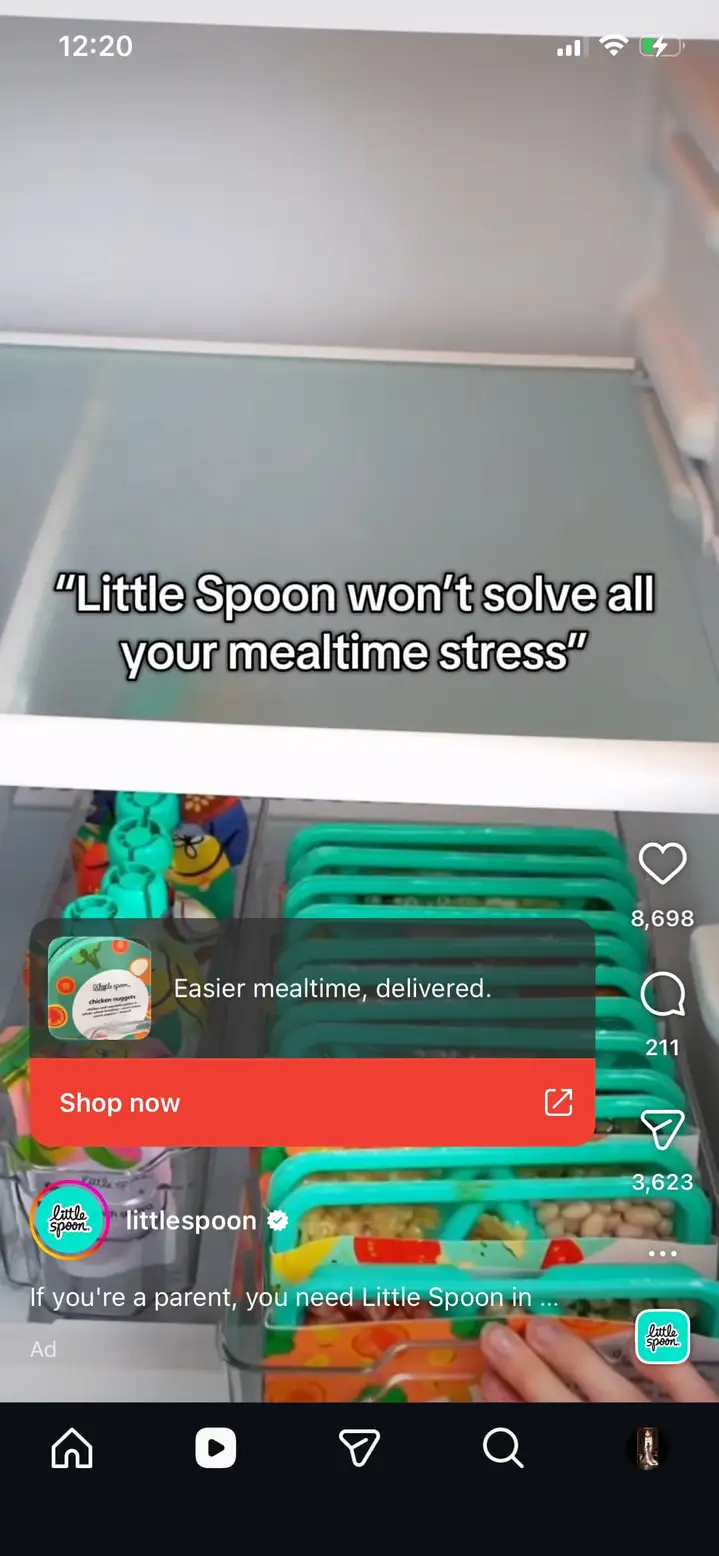 A screenshot of a Reels ad example from Instagram.