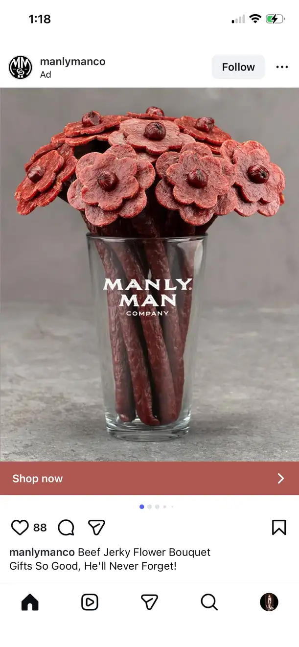 A screenshot of a shopping ad example on Instagram.