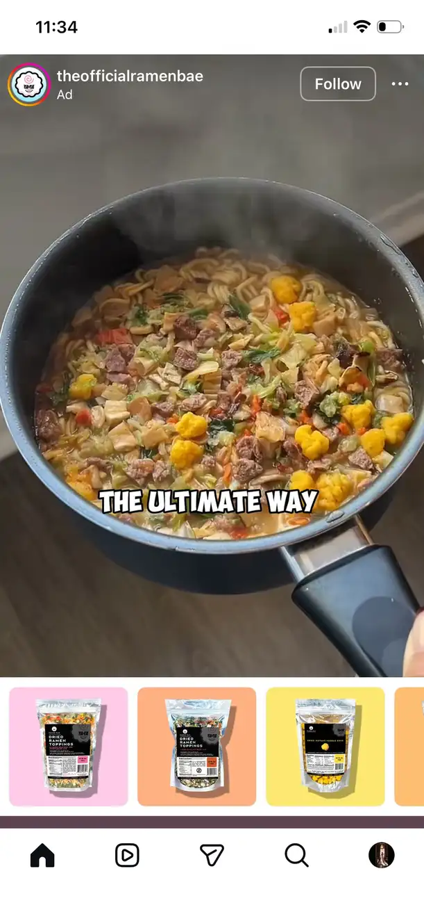 A screenshot of a collection ad example on Instagram.