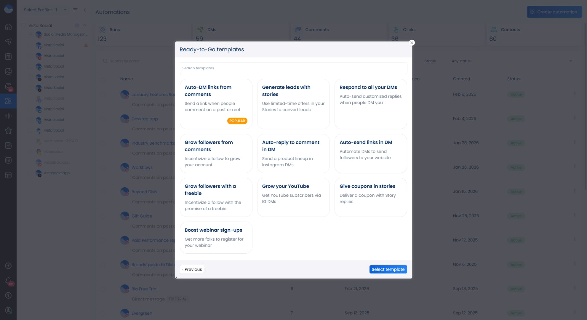 Vista Social's DM automation feature.