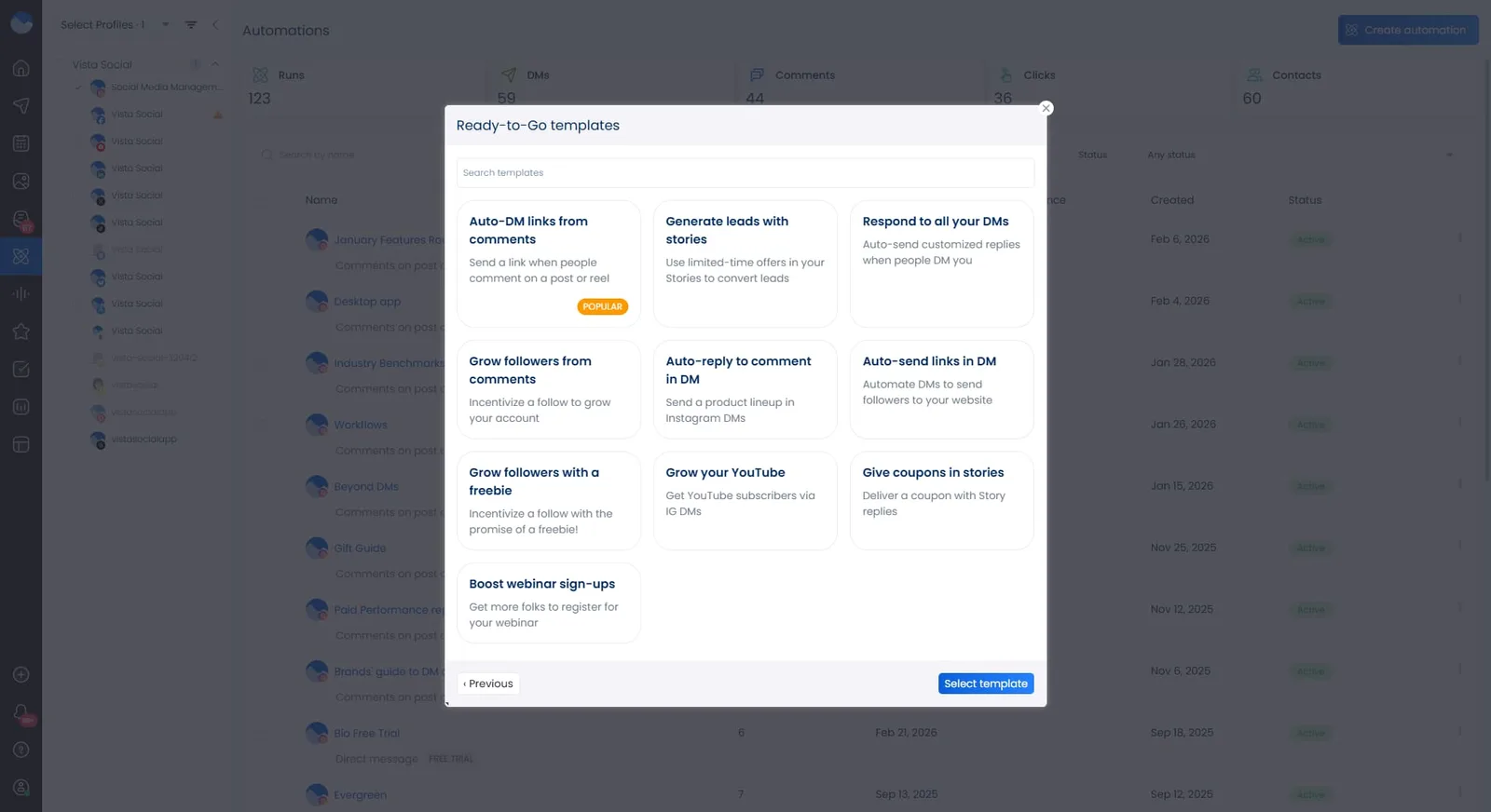 Vista Social's DM automation feature.