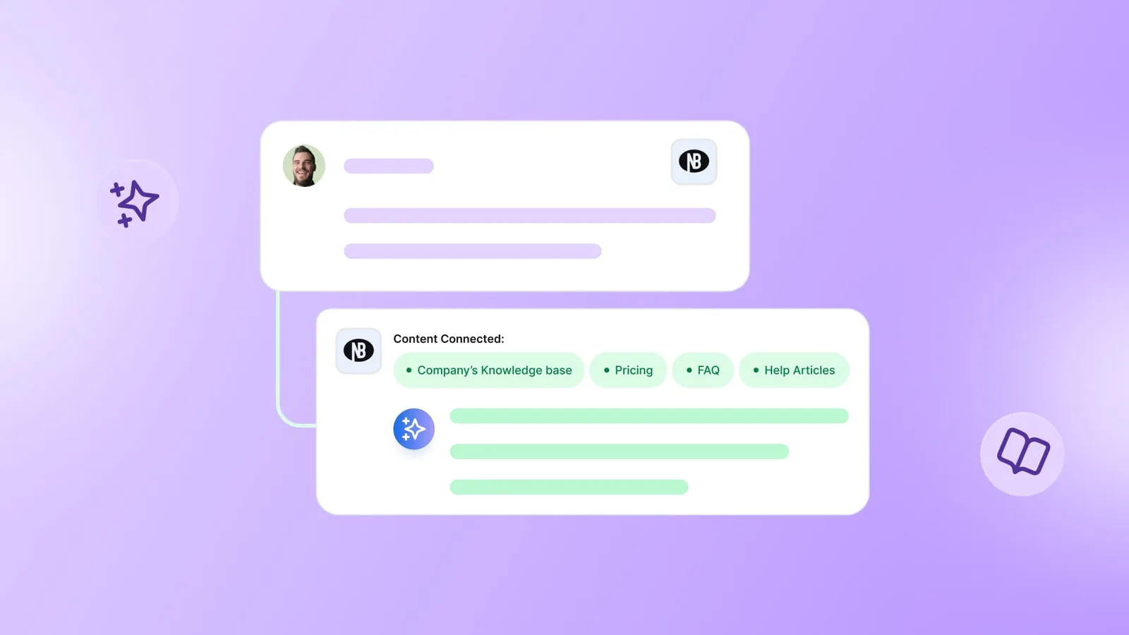 An illustration of a brand-aware AI having a conversation with a customer.