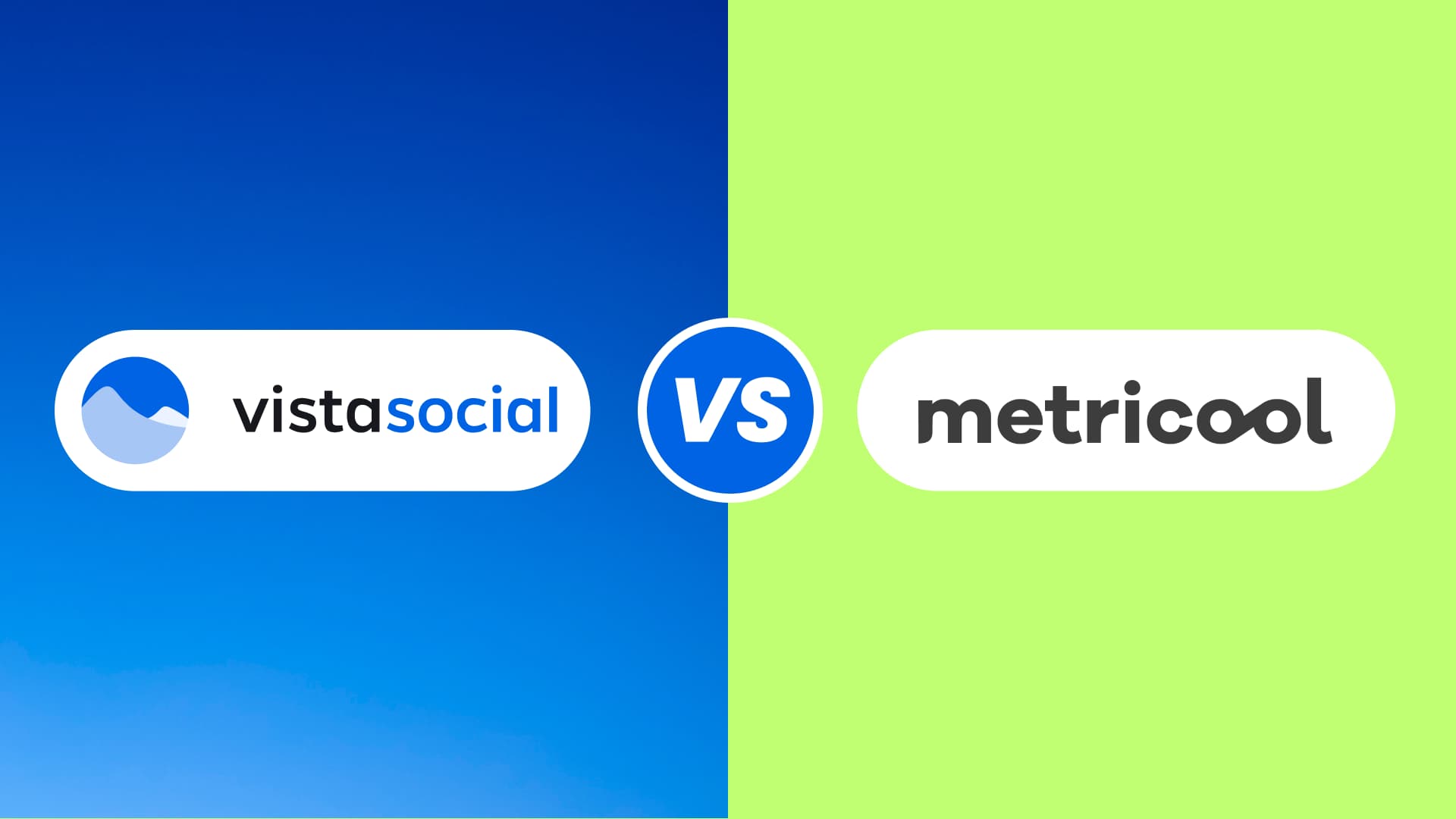 An illustration comparing Vista Social and Metricool.