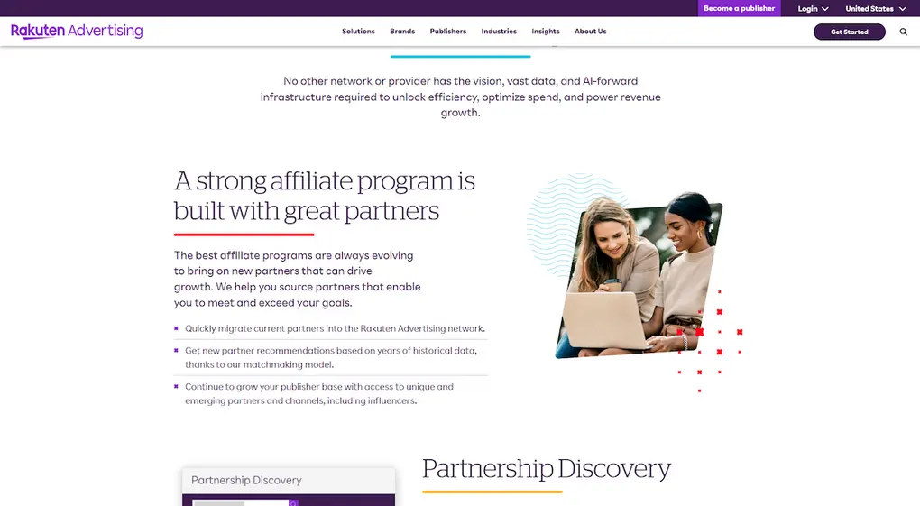 Rakuten Advertising's affiliate program details page.