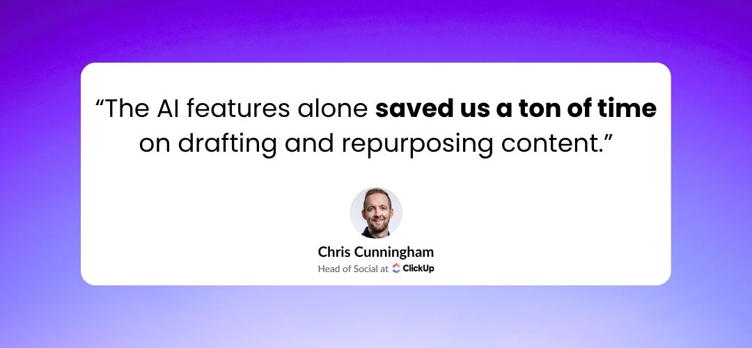 A quote from Chris Cunningham, "Switching to Vista Social was one of the easiest calls we've made."