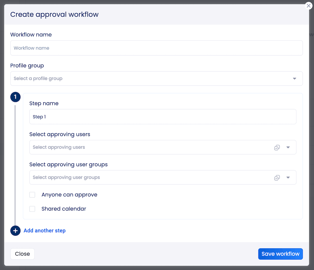 Approval workflow settings in Vista Social.