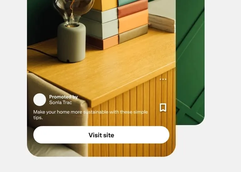 A mockup of a Pinterest idea ad.