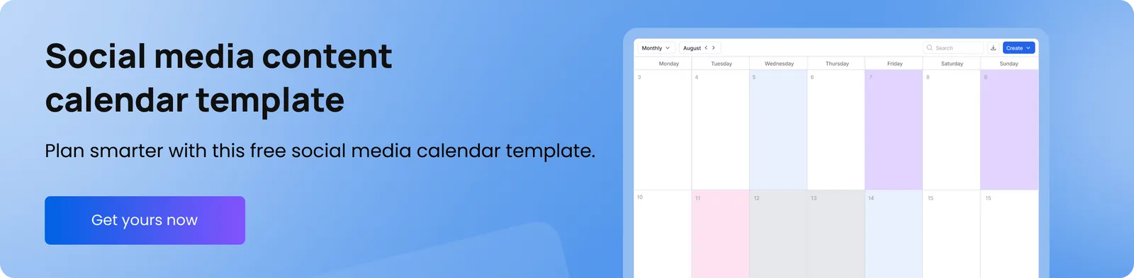 Get your free social media content calendar template from Vista Social.