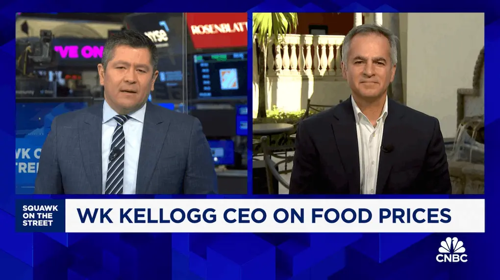 The news segment where Kellogg CEO talked about food prices.