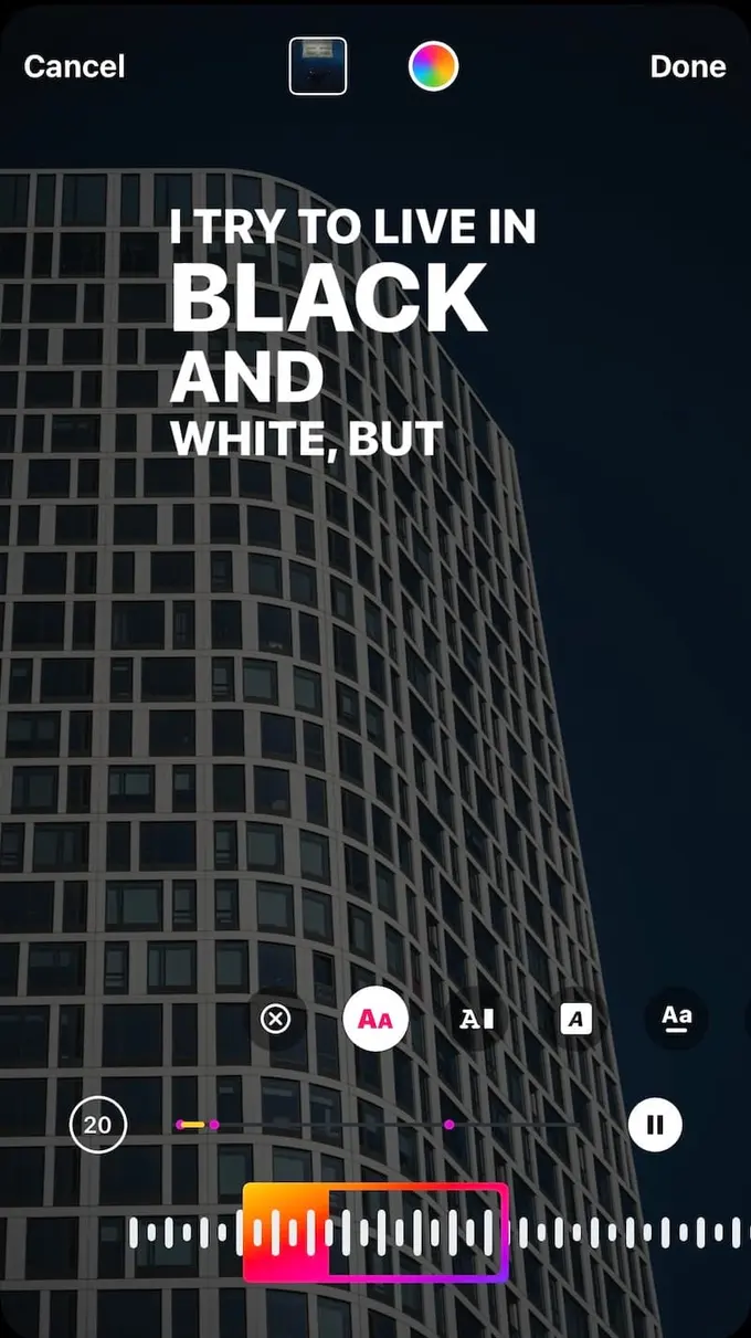 Adding music to your Instagram Story.