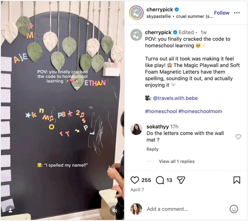An example of influencer marketing from Cherrypick.