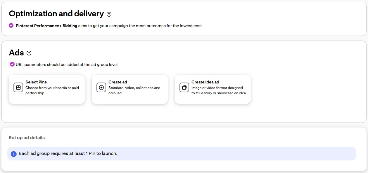 Set your Pinterest ad bidding.